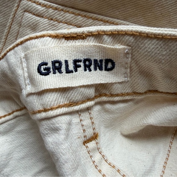GRLFRND Austen High Rise Curve Jeans Cream Straight Leg denim pants FWRD 32 - Picture 12 of 14